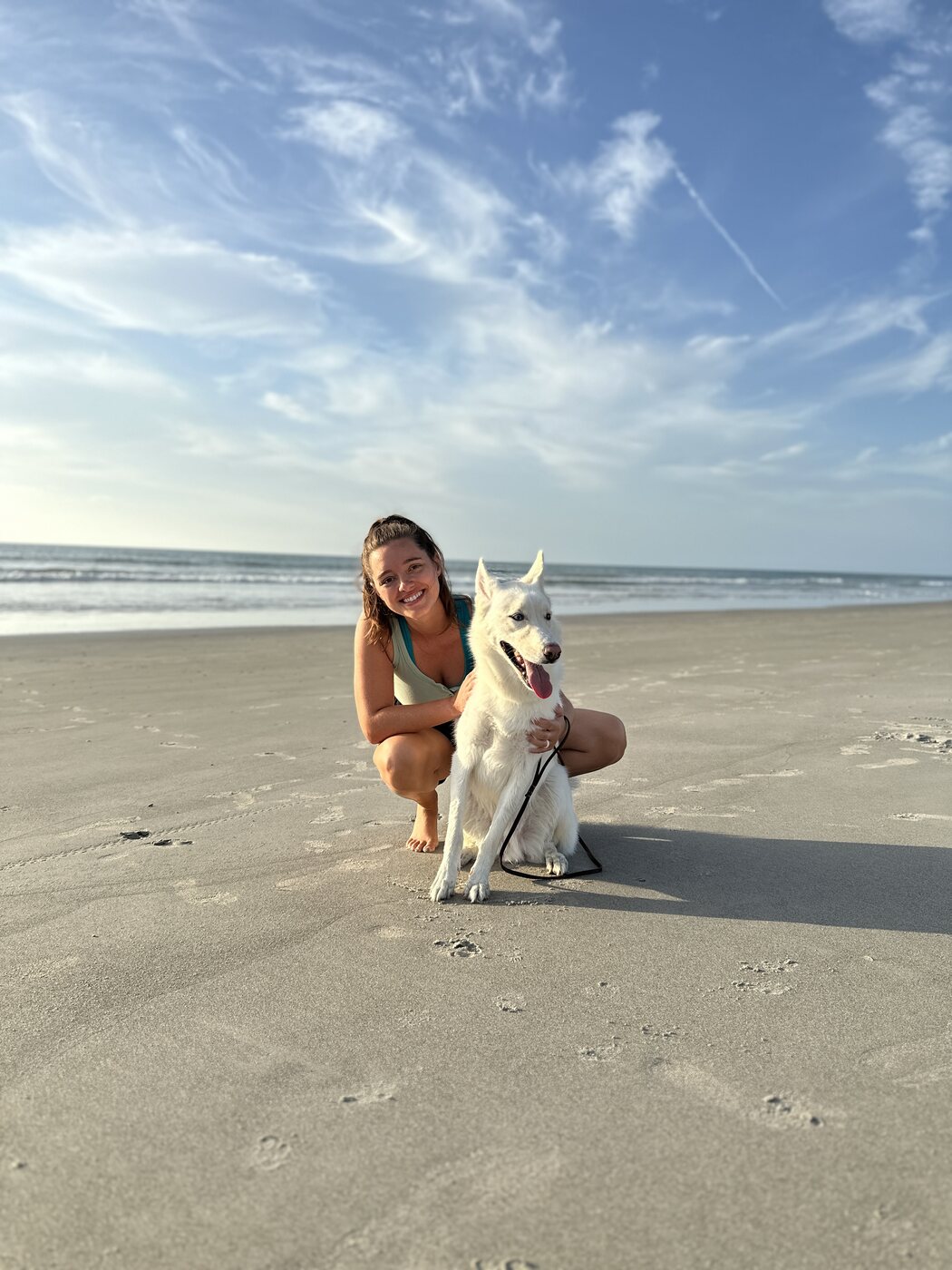 Ali and Ghost on a South Florida beach